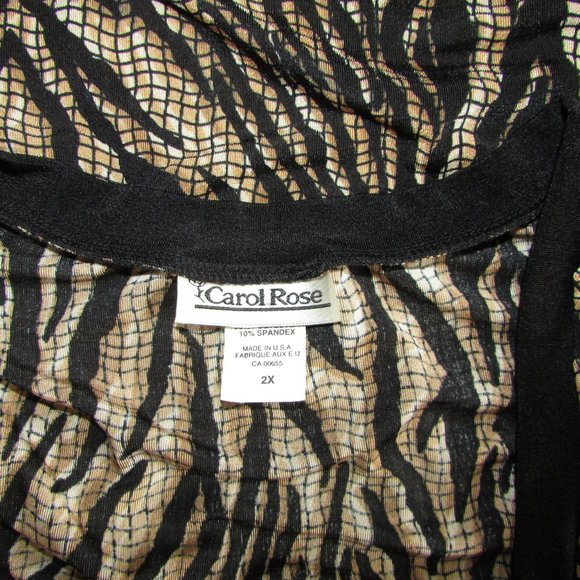 Carol Rose Animal Print Splice Front Knit Top Sz 2X - Picture 5 of 5